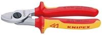 Knipex Kabelschere, Mechanisch Einhand &Oslash;15 mm 50 qmm L165mm isoliert VDE...