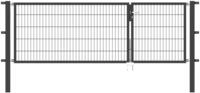 Zaundoppelt&uuml;r ALBERTS "Flexo", grau (anthrazit), B:300cm H:100cm, Stahl, Tore,