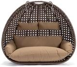 HOME DELUXE H&auml;ngesessel Polyrattan H&auml;ngesessel TWIN - Korb + Kissen (Set,...