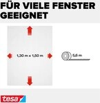 tesa Fliegengitter-Gewebe Klett Fliegengitter f&uuml;r Fenster - Insektenschutz - 130x150
