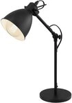 EGLO Tischleuchte PRIDDY Tischlampe, Nachttischlampe, Stahl, schwarz, E27,