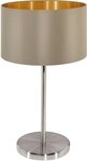 EGLO Tischleuchte Maserlo Tischlampe, Nachttischlampe, silber und gold, E27,...