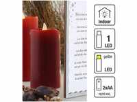 Hellum LED-Kerze Hellum LED-Wachskerze rot 9,5cm