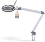 Lumeno Lupenlampe 821X LED dimmbare Lupenlampe mit kristallklarer 127mm Linse, LED
