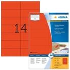 HERMA Etikettenpapier Herma Etiketten permanent haftend 105 x 42,3 mm rot 100 Bl 1400