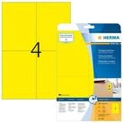 HERMA Etikettenpapier Herma Etiketten abl&ouml;sbar 105 x 148 mm gelb 20 Bl 80 Etik.
