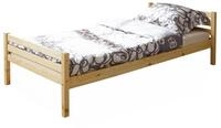 Ticaa Bettgestell Einzelbett "Nadine" Kiefer massiv Natur, robustes und schlichtes