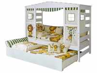 Ticaa Hausbett Safari (100 x 213 cm) mit Bettkasten Marianne weiß