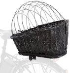 TRIXIE Tierfahrradkorb Hundefahrradkorb f&uuml;r Gep&auml;cktr&auml;ger aus Weide, schwarz -