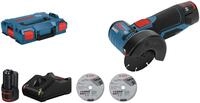 Bosch Professional Akku-Winkelschleifer GWS 12V-76, max. 19500 U/min, mit 2 Akkus und