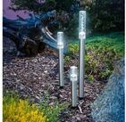 esotec LED Gartenleuchte 3x Solar Leuchtstab Trio Sticks kaltwei&szlig; H22+35+50cm