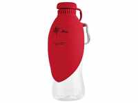 Hunter Tierbedarf Futterbehälter Outdoor Trinkflasche mit Silikonnapf List rot