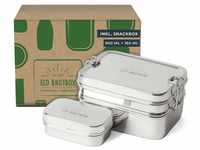 ECO Brotbox Lunchbox Dabba Magic inkl. Snackbox, Edelstahl