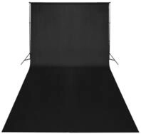 vidaXL Fotohintergrund, Hintergrundtuch Baumwolle Schwarz 600 x 300 cm