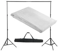vidaXL Fotohintergrund Fotohintergrund-System 300 x 300 cm Wei&szlig;