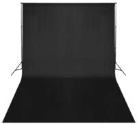 vidaXL Fotohintergrund, Hintergrundtuch Baumwolle Schwarz 500 x 300 cm
