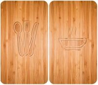 WENKO Herd-Abdeckplatte Universal Modell Lunch, Glas, (Set, 2 tlg), Herdabdeckung