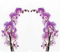 WENKO Herd-Abdeckplatte Universal Modell Orchideenbl&uuml;te, Glas, (Set, 2 tlg),