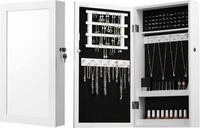 SONGMICS Schmuckschrank Spiegelschrank abschlie&szlig;barer Wandschrank, wei&szlig;