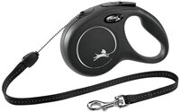 flexi Flexileine FLEXI Rollleine New CLASSIC Seil - 8m, bis 12kg Farbe: Schwarz