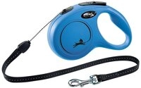 flexi Flexileine FLEXI Rollleine New CLASSIC Seil - 8m, bis 12kg Farbe: Blau