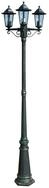 vidaXL Au&szlig;en-Stehlampe Gartenlaterne 3-flammig 215 cm Dunkelgr&uuml;n/Schwarz Aluminium