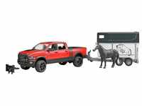 Bruder® Spielzeug-Auto RAM 2500 Power Wagon mit Pferdeanhänger & Pferd - 1:16
