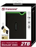 Transcend 2TB USB 3.1 TS2TSJ25M3S HDD-Festplatte (2 TB), sto&szlig;sicher