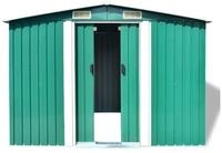 vidaXL Ger&auml;tehaus, Gartenschuppen Gr&uuml;n Metall 257 x 205 x 178 cm
