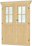 Skanholz Doppelfl&uuml;gelt&uuml;r, 117,5 x 179,5 cm, halbverglast