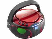Lenco SCD-550RD UKW-Radio (FM, 5 W, CD/MP3-Player mit Lichteffekten, Bluetooth...