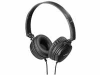 Thomson On-Ear Kopfhörer Headset mit flachem Kabel Telefon-Funktion HED2207BK
