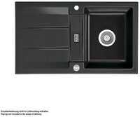 Systemceram K&uuml;chensp&uuml;le KeraDomo Genea 87 Handbet&auml;tigung Nero, 87/510 cm