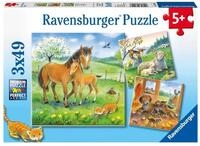 Ravensburger Puzzle Kuschelzeit. Kinderpuzzle 3 x 49 Teile, 49 Puzzleteile