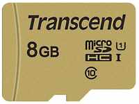 Transcend Micro SDHC Karte 8GB Speicherkarte 500S UHS-I U1 Class 10...