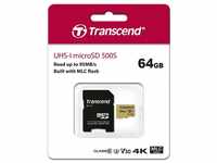 Transcend Transcend Micro SDXC Karte 64GB 500S UHS-I U3 4K V30 Class 10...
