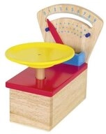 goki Kinder-K&uuml;chenwaage Bunte Waage, aus Holz, f&uuml;r Spielk&uuml;che oder Kaufmannsladen