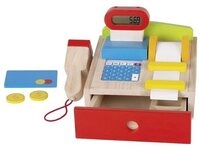 goki Registrierkasse, mit Scanner, Taschenrechner, Display, aus Holz