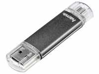 Hama USB-Stick "Laeta Twin", USB 2.0, 16GB, 10MB/s, Grau USB-Stick