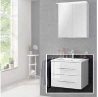 FACKELMANN Waschbeckenunterschrank B.perfekt Waschtischset 60cm - Wei&szlig;