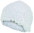 Fashy Badekappe Fashy - Badehaube Badekappe R&uuml;schenbadehaube R&uuml;schen Damen Wei&szlig;