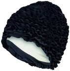 Fashy Badekappe Fashy - Badehaube Badekappe R&uuml;schenbadehaube R&uuml;schen Damen Schwarz