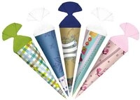 Roth Schult&uuml;te Zum Schulwechsel, 5er Set, 15 cm, rund, mit Kreppverschluss,
