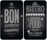 WENKO Herd-Abdeckplatte Universal Modell Bon Appetit, Glas, (Set, 2 tlg),