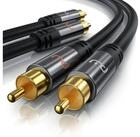 Primewire 2 x Cinch zu 2 x Cinch, AUX Eing&auml;nge, Metall Stecker vergoldet