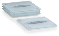 Zeller Present Glasuntersetzer Glasuntersetzer-Set, 4-tlg., Glas satiniert mit