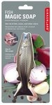 Kikkerland Sp&uuml;ltuch Magic Soap Fish Magische Seife Edelstahl Anti Zwiebel Knoblauch