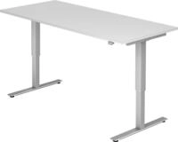 HAMMERBACHER Schreibtisch Sitz-Steh-Schreibtisch elektrisch 180x80cm Wei&szlig;/Silber