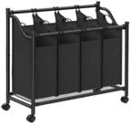 SONGMICS W&auml;schekorb mit 4 abnehmbaren Stofftaschen, mit Rollen, abnehmbaren