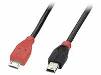 Lindy USB 2 Kabel Micro-B/Mini-B OTG, 1m USB-Kabel, (1.00 cm), mit OTG-Funktion